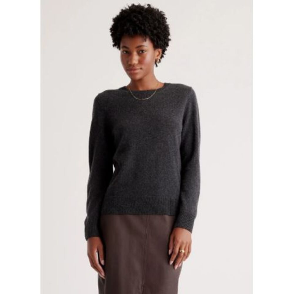 Quince Women's Mongolian Cashmere Crewneck Sweater Gray L